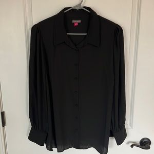 NWT Vince Camuto Black Button Blouse.